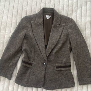 MaxMara Made in Italy Textured Brown  wool Blazer 42/ 8 US